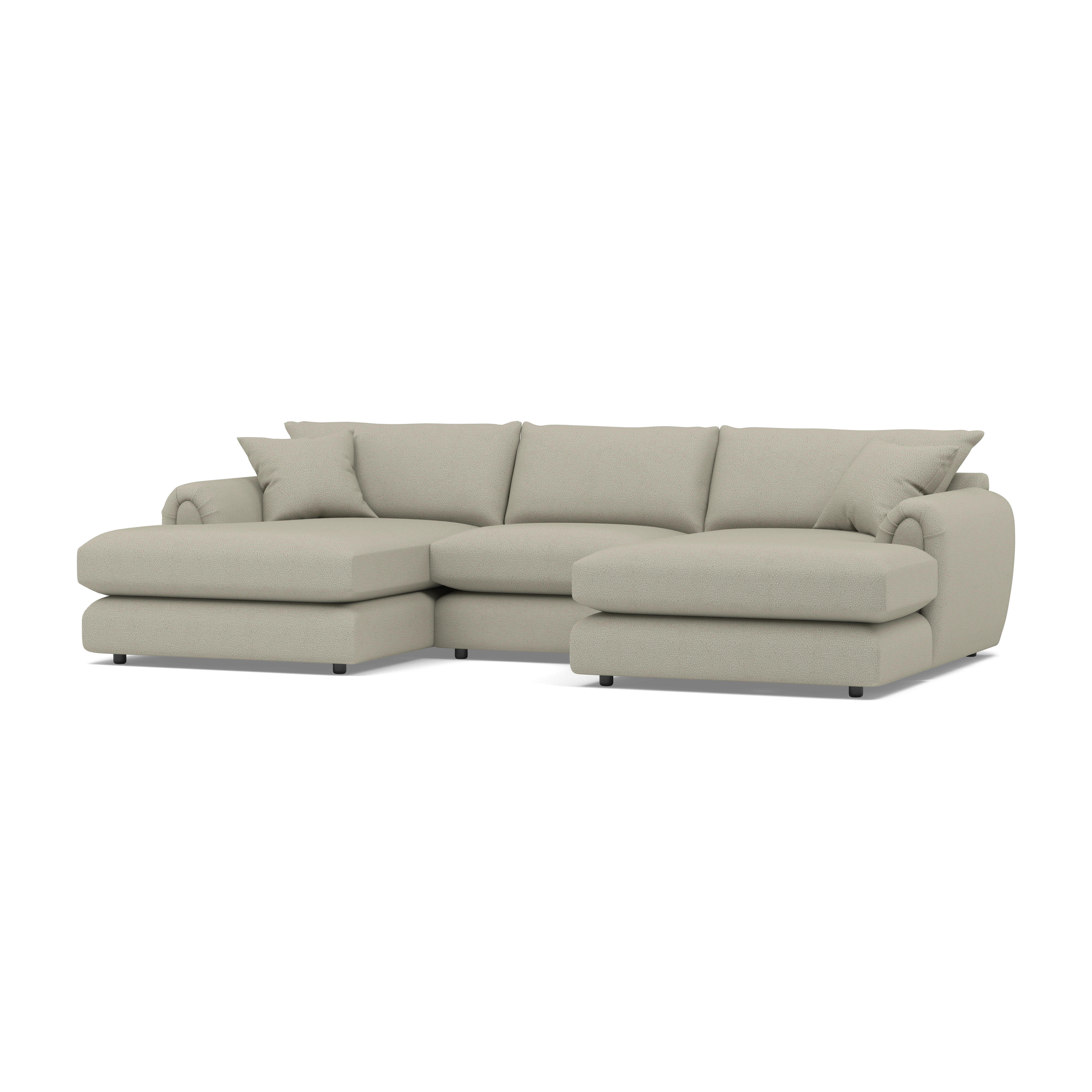 Archie XL Double Chaise Fabric Sofa — 360° view