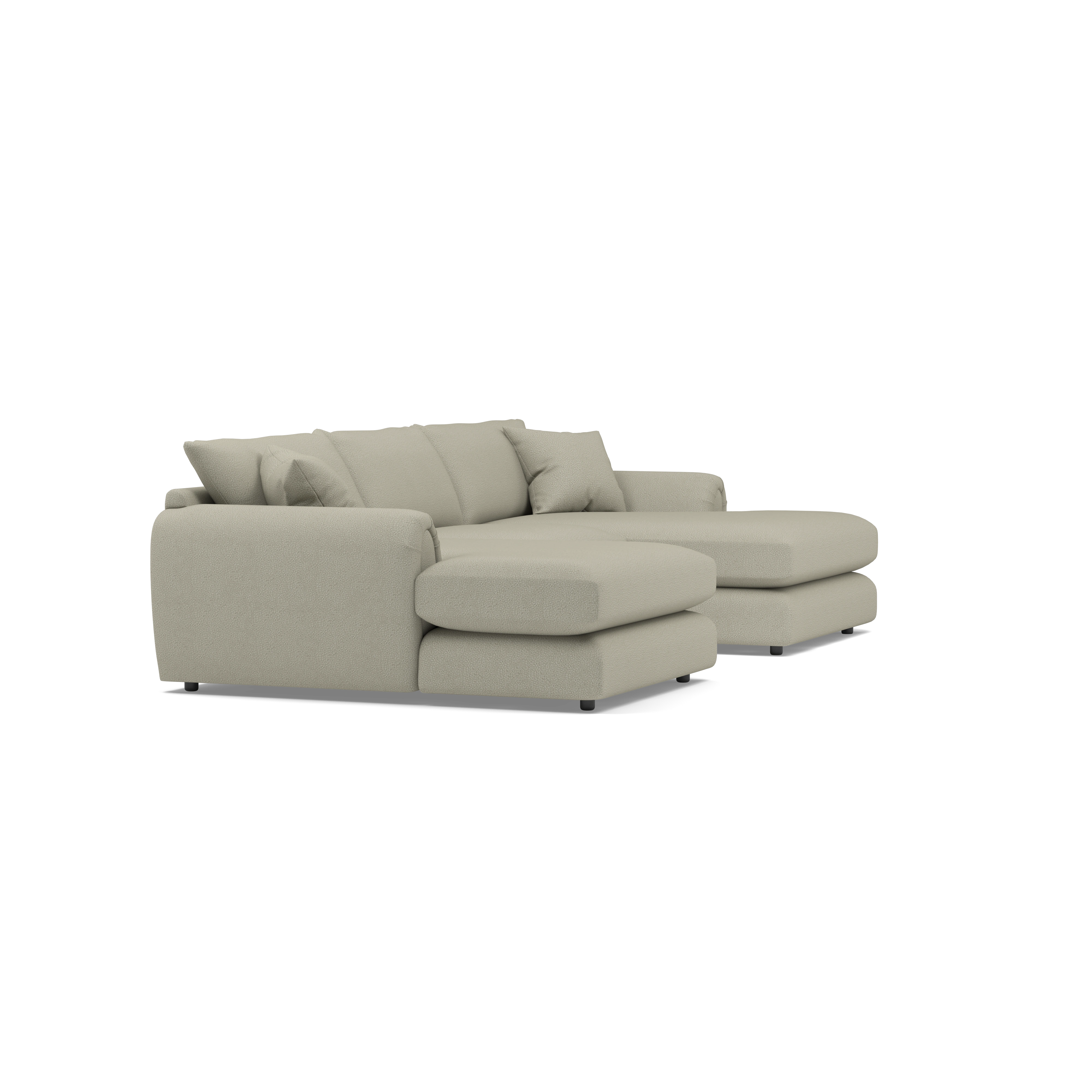 Archie XL Double Chaise Fabric Sofa — 360° view