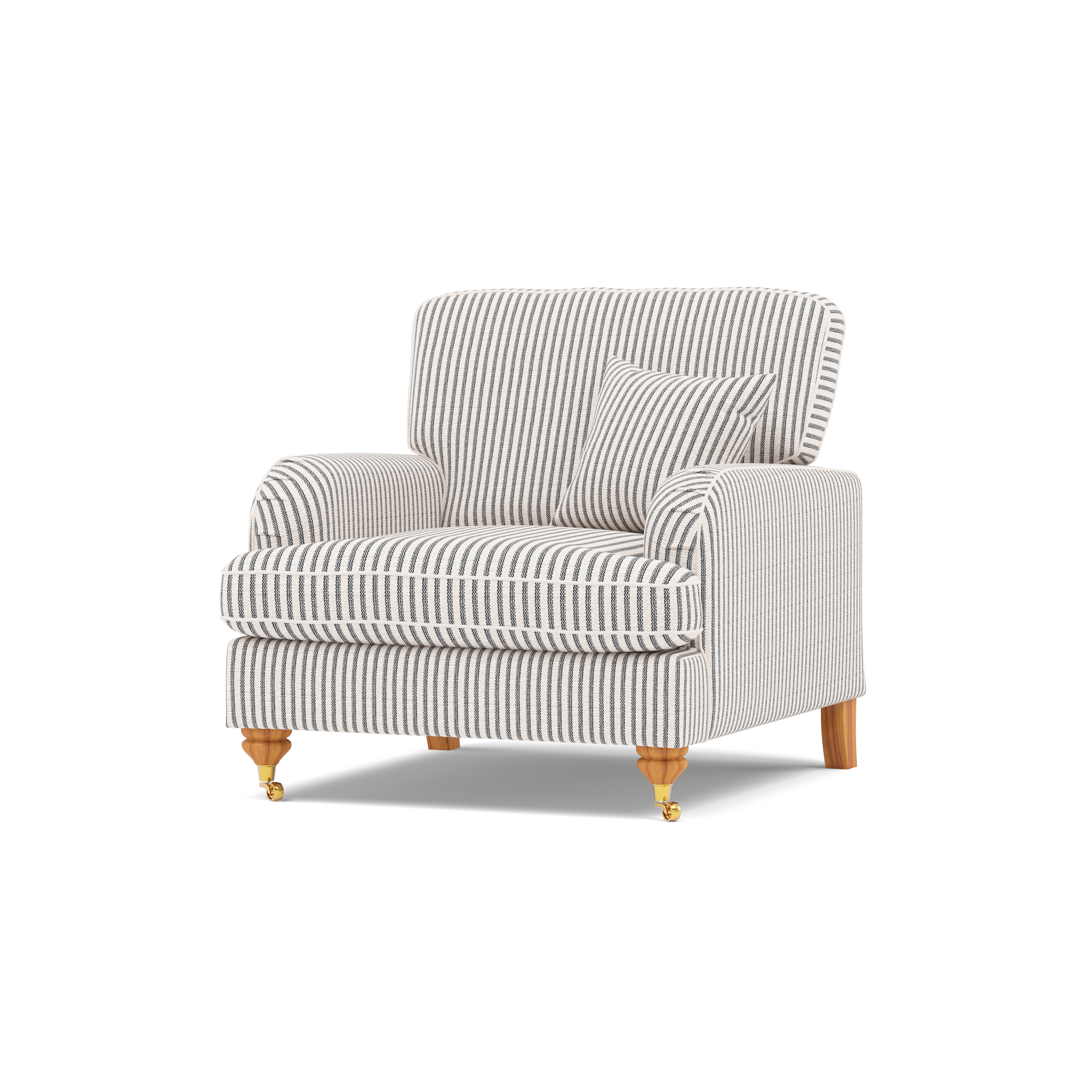 Bella Arm Chair Fabric Traditional Cottage Style — 360° view