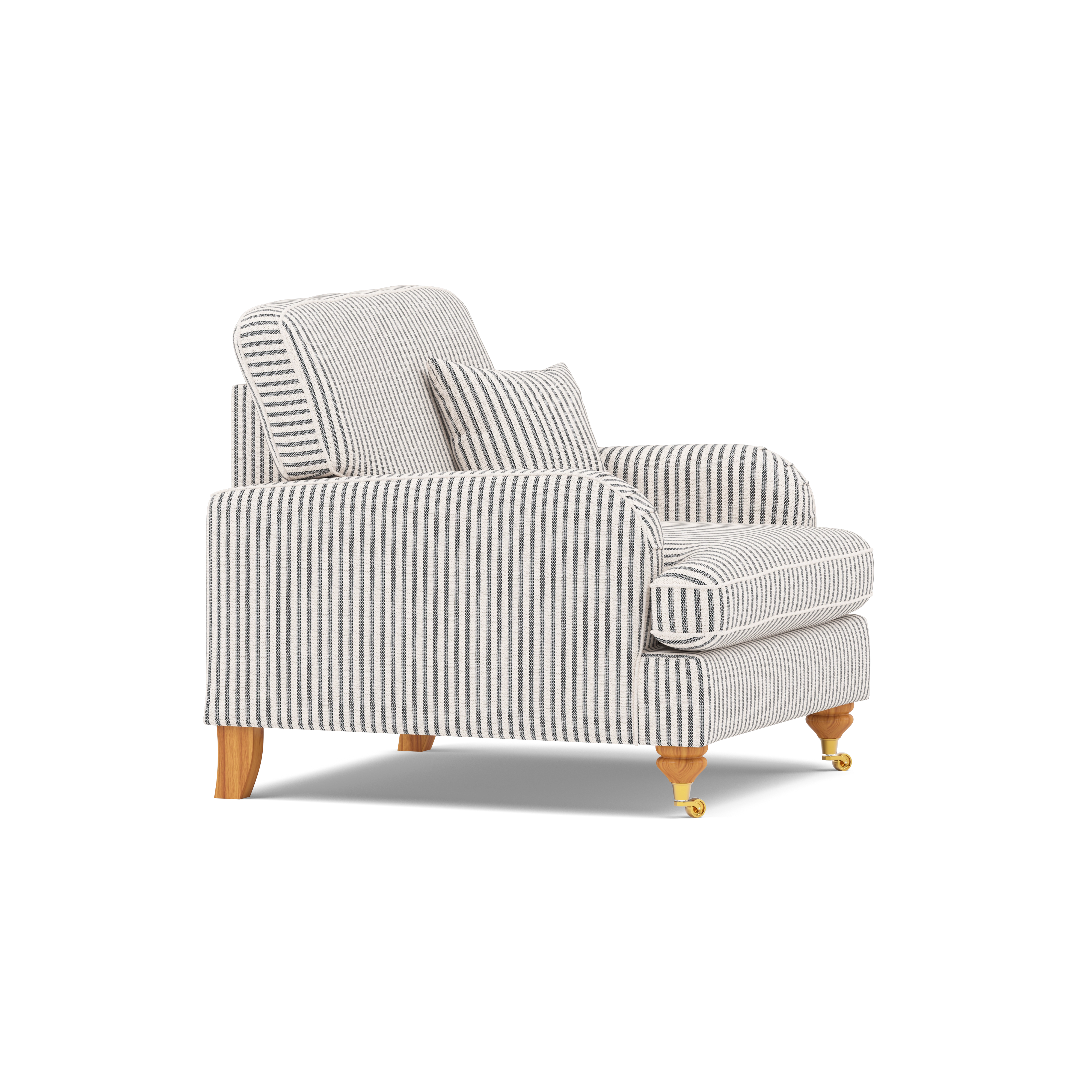 Bella Arm Chair Fabric Traditional Cottage Style — 360° view