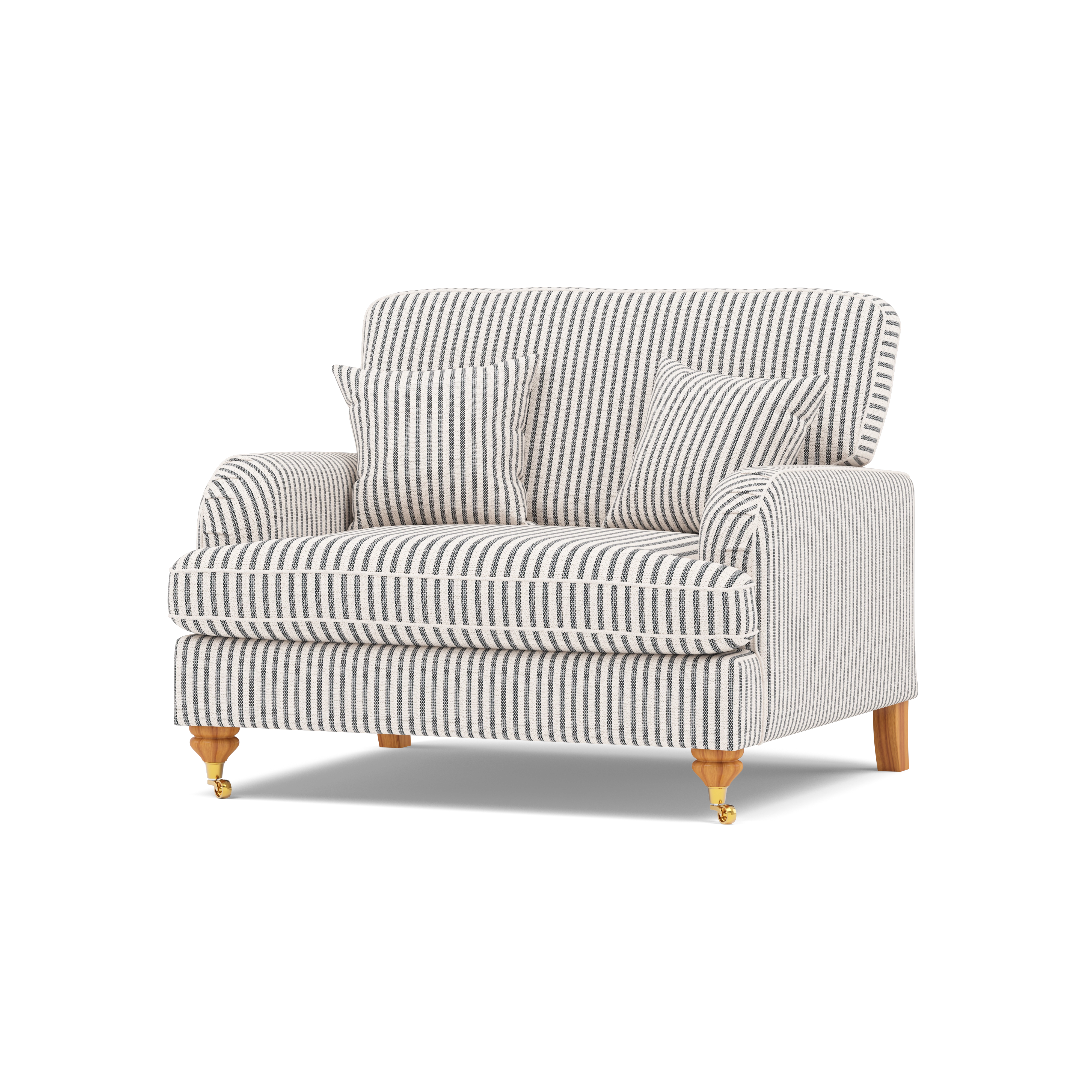 Bella Loveseat Arm Chair Fabric Traditional Cottage Style — 360° view