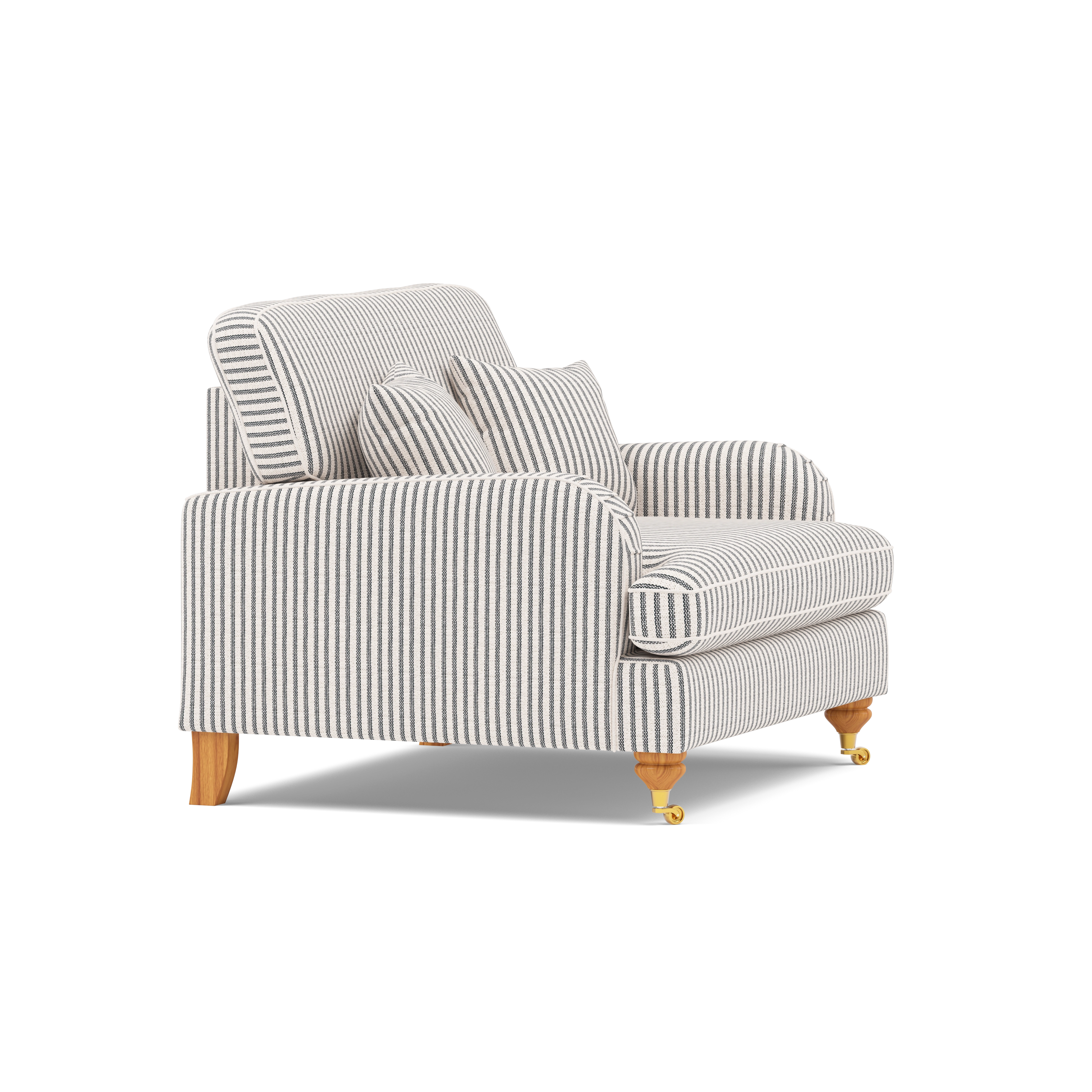 Bella Loveseat Arm Chair Fabric Traditional Cottage Style — 360° view