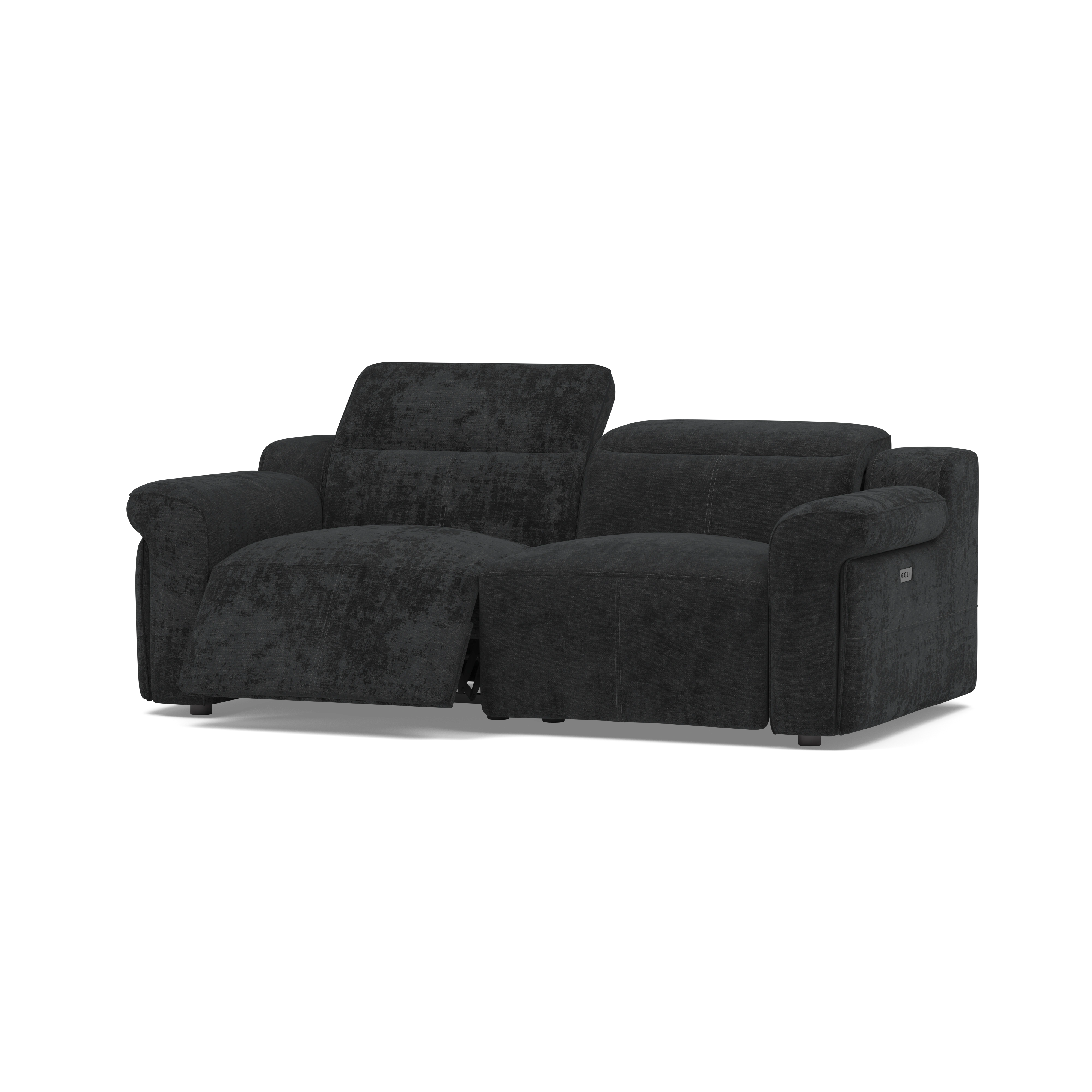 Empire 3 Seater Fabric Sofa w/ Power Recliner & Power Headrests — 360° view
