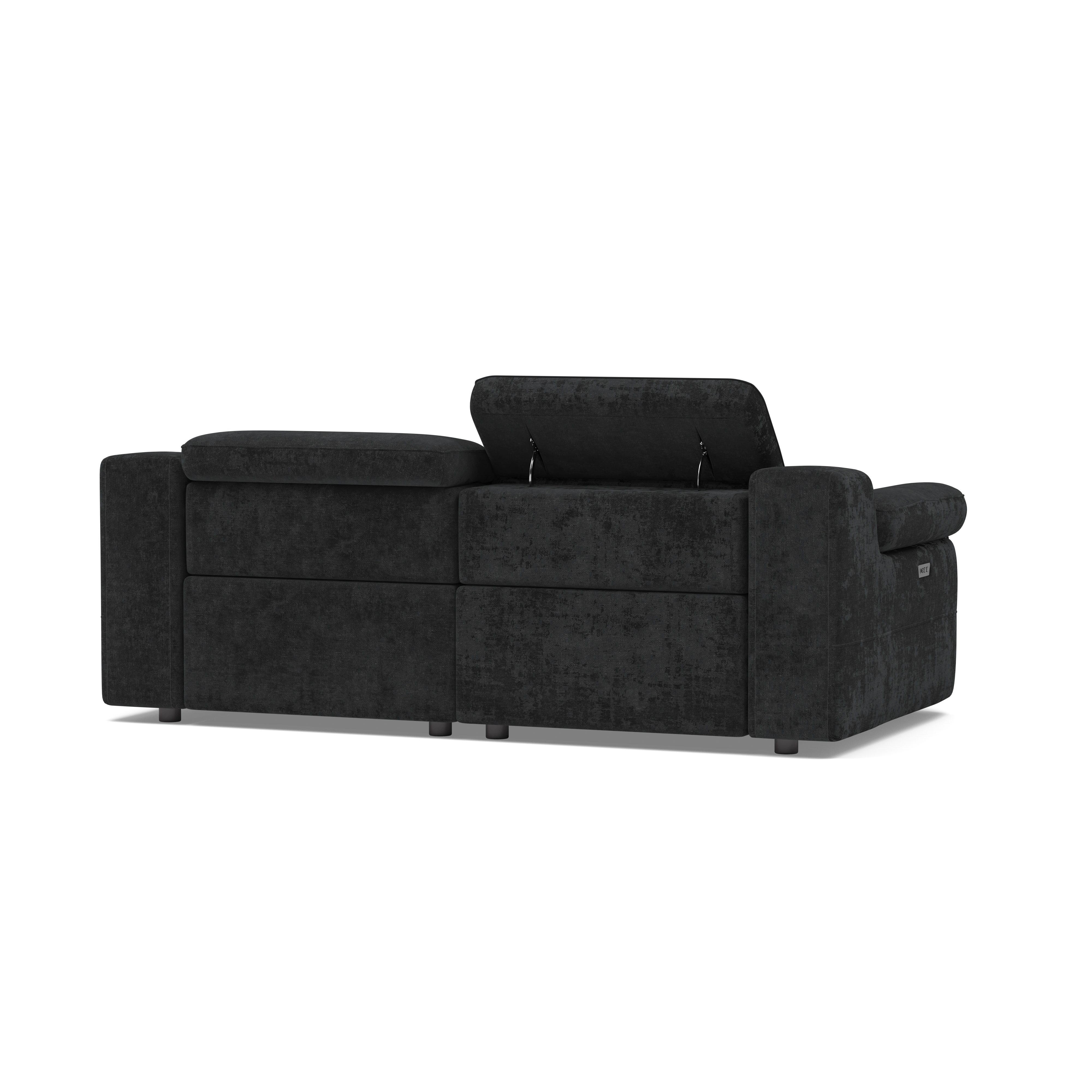 Empire 3 Seater Fabric Sofa w/ Power Recliner & Power Headrests — 360° view