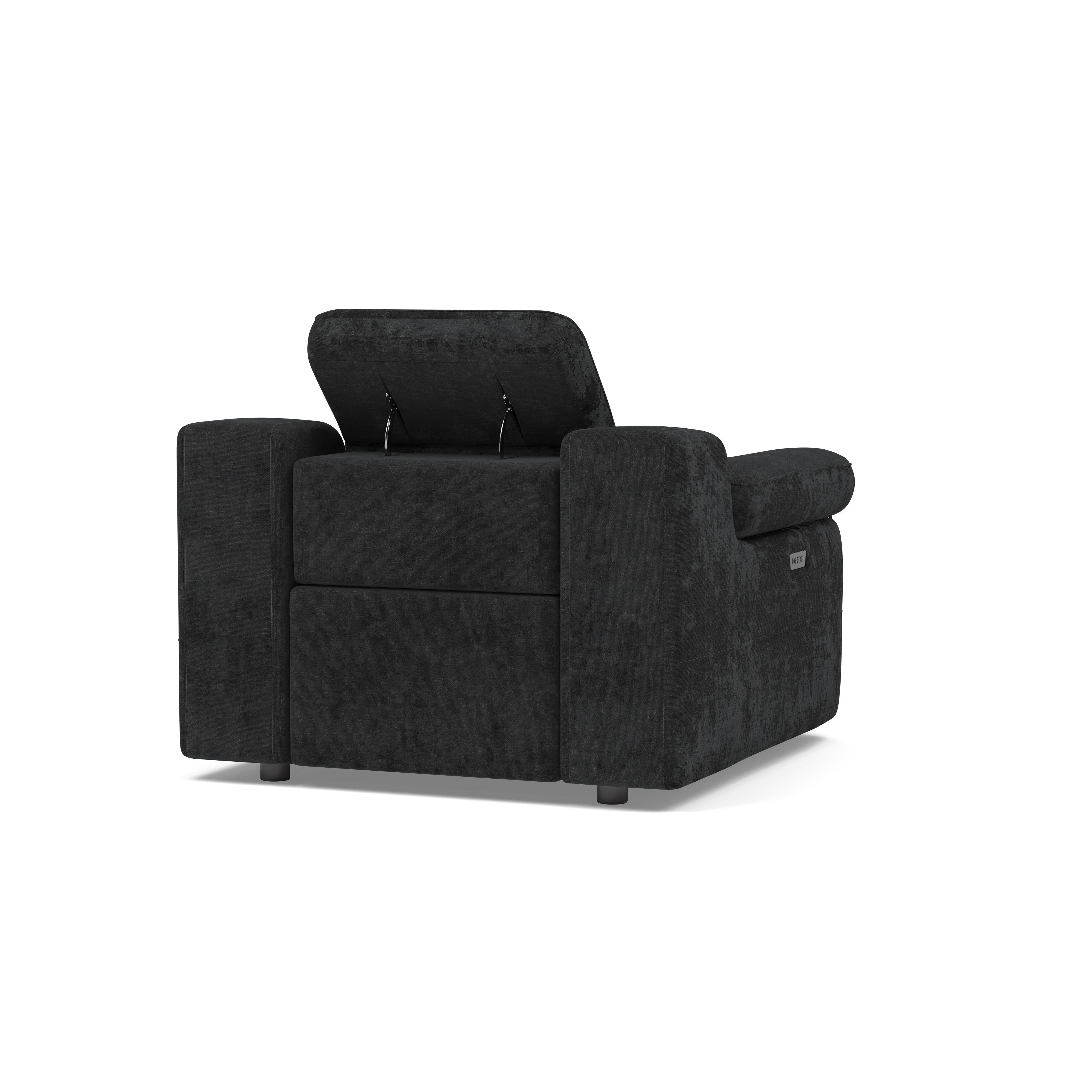 Empire Arm Chair Fabric 1 Seater w/ Power Recliner & Power Headrests — 360° view